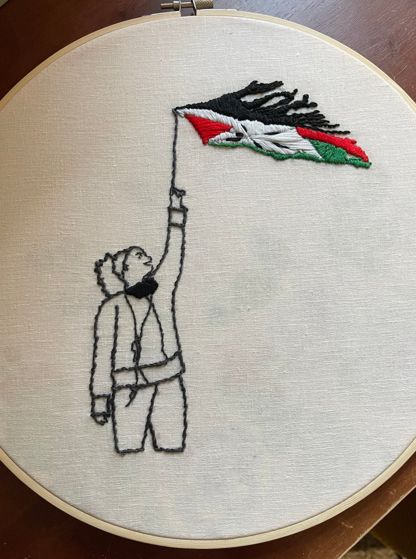 “Bisan from Gaza” - 12” embroidery hoop