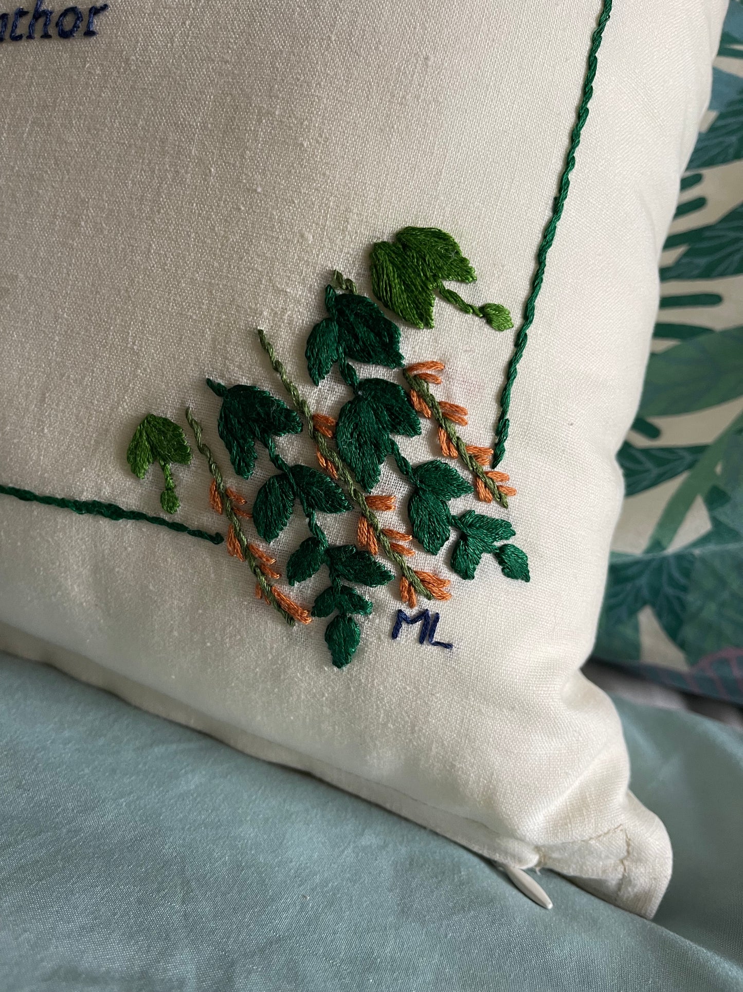 Custom Listing for Karen | 16 x 16 Hand Embroidered Pillow (2 Sides)