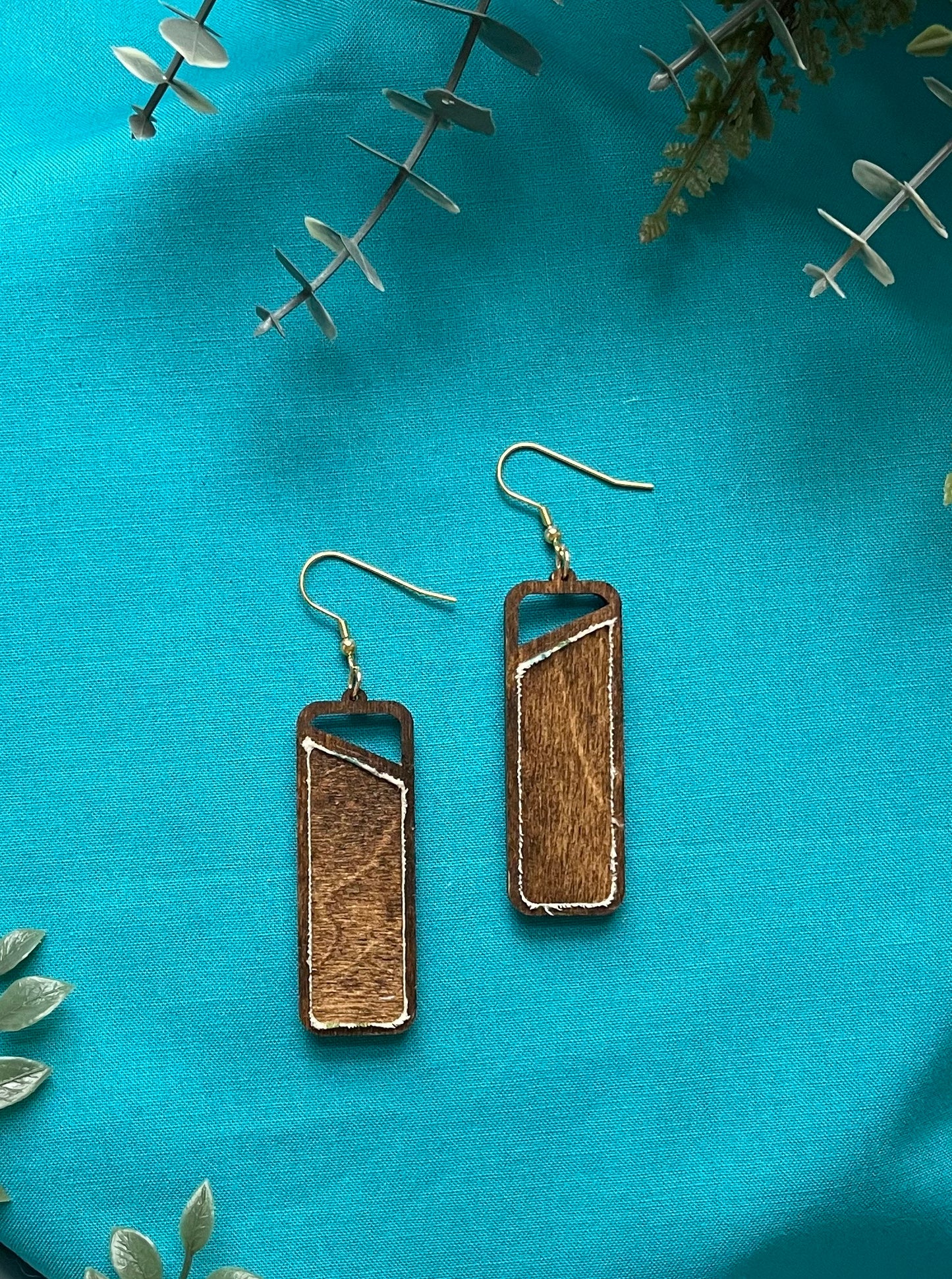 The Veronica | Green Leaf & Petite Blue Floral Dangles