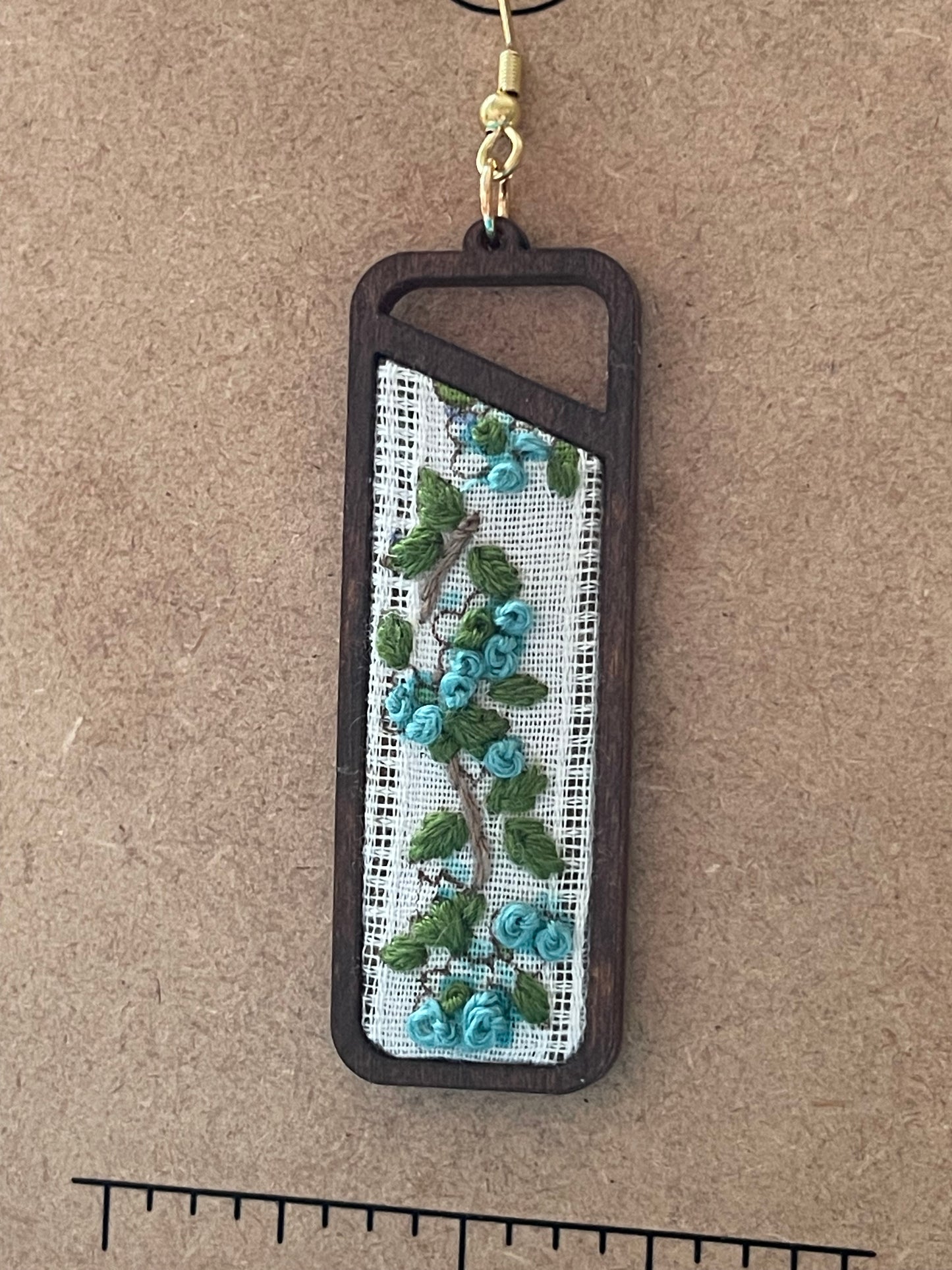 The Veronica | Green Leaf & Petite Blue Floral Dangles