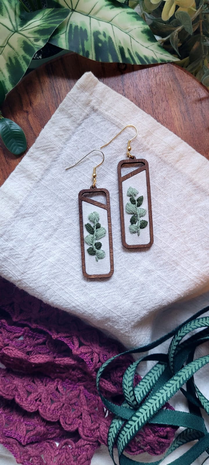 The Becca | Eucalyptus Dangle Earrings