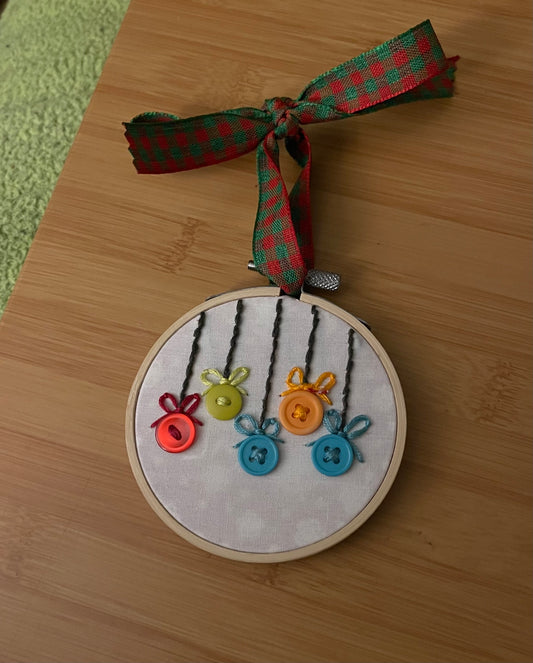 One of a Kind Hand Embroidered Ornament