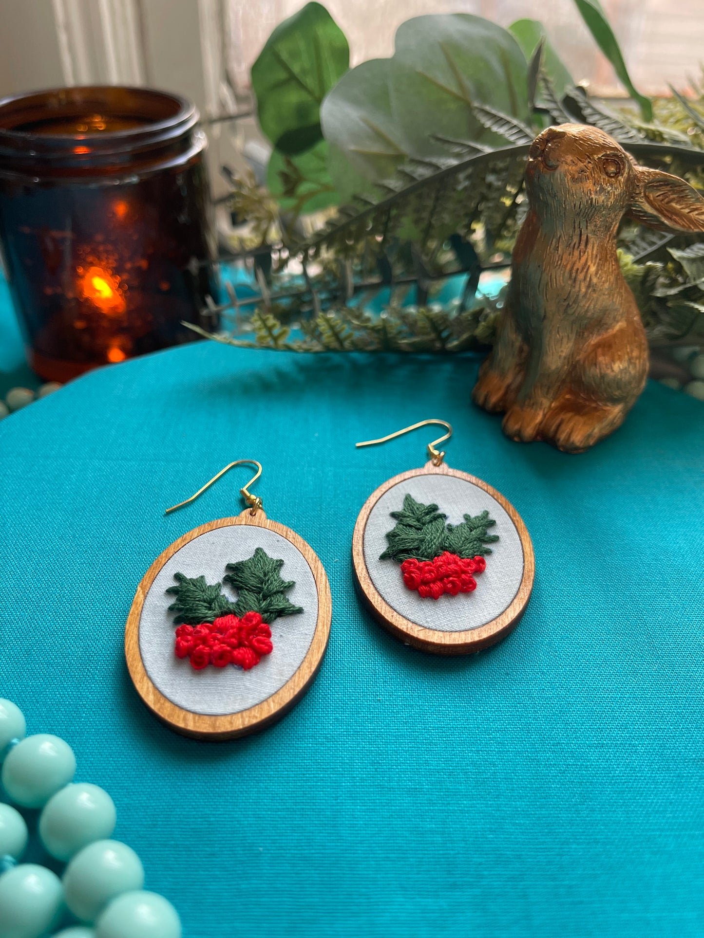 The Ashley | Holly Berry Dangle Earrings (December)