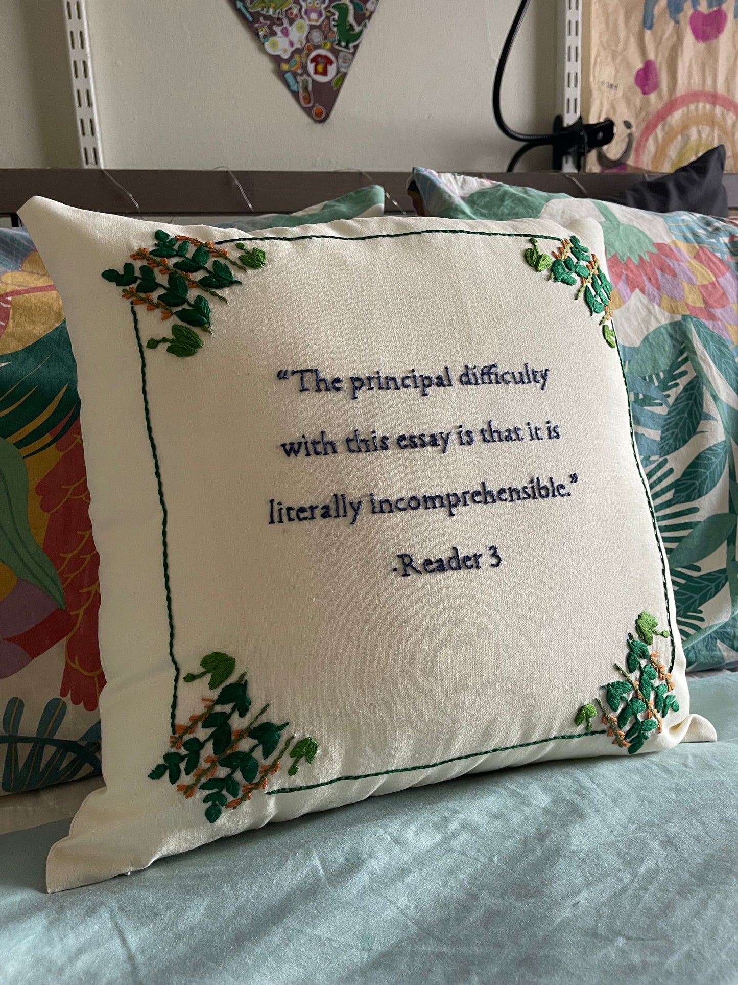 Custom Listing for Karen | 16 x 16 Hand Embroidered Pillow (2 Sides)