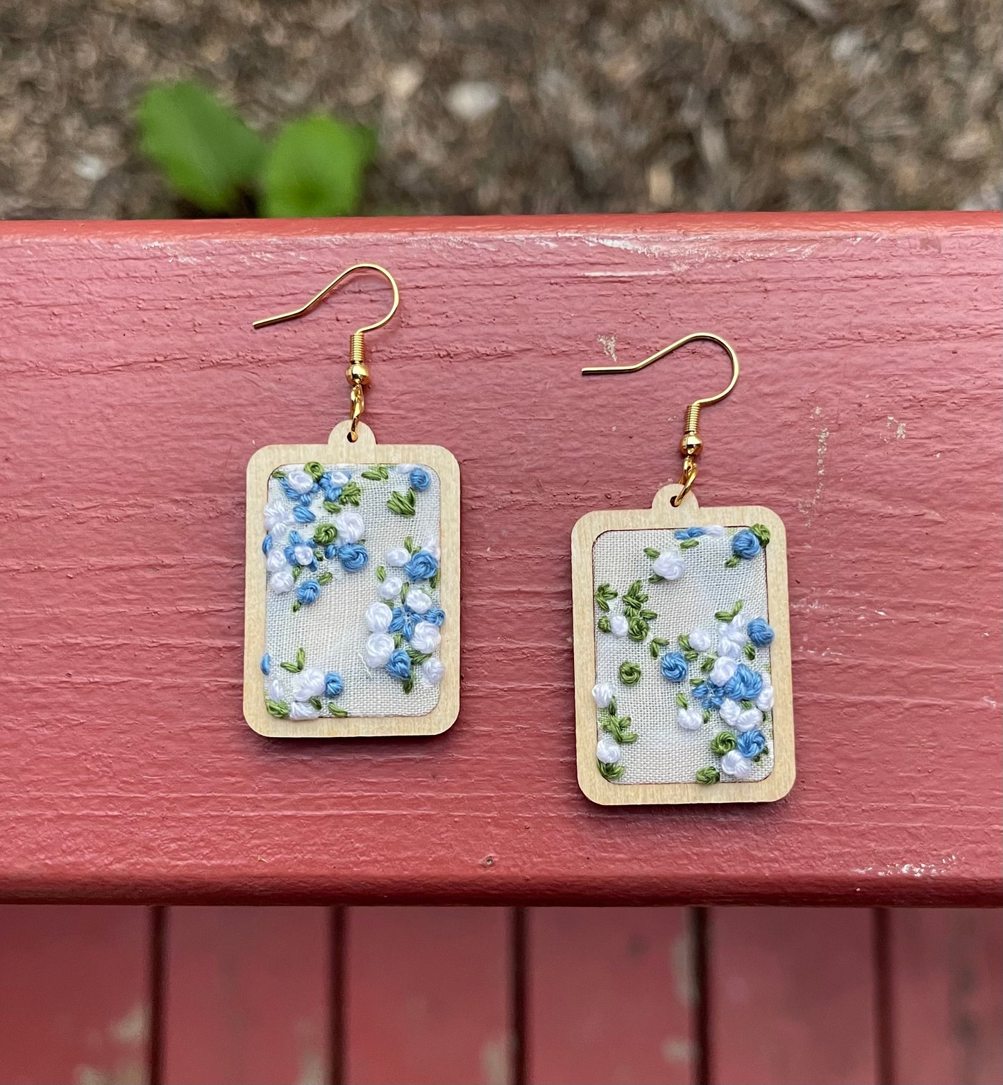 The Anette | Blue Micro Floral Dangles