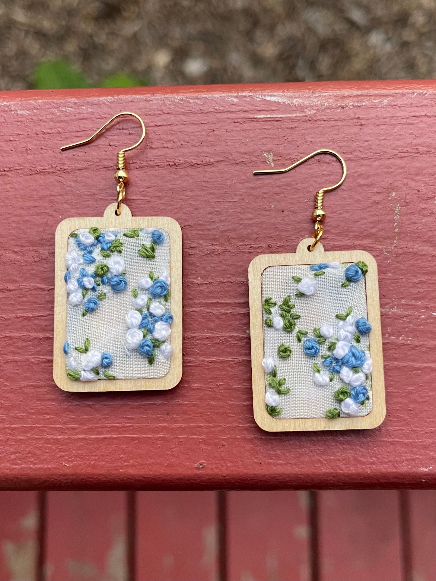 The Anette | Blue Micro Floral Dangles