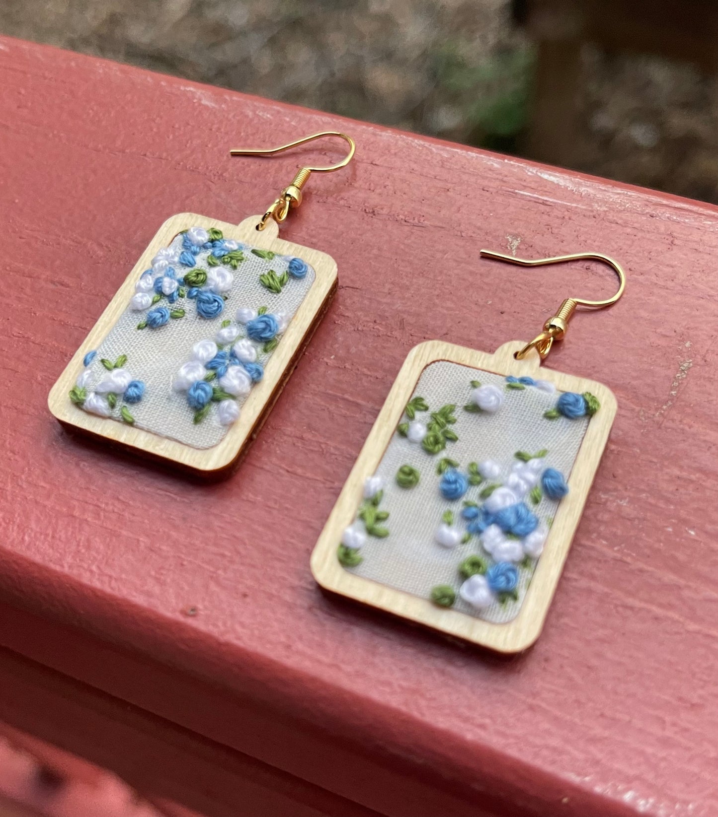 The Anette | Blue Micro Floral Dangles