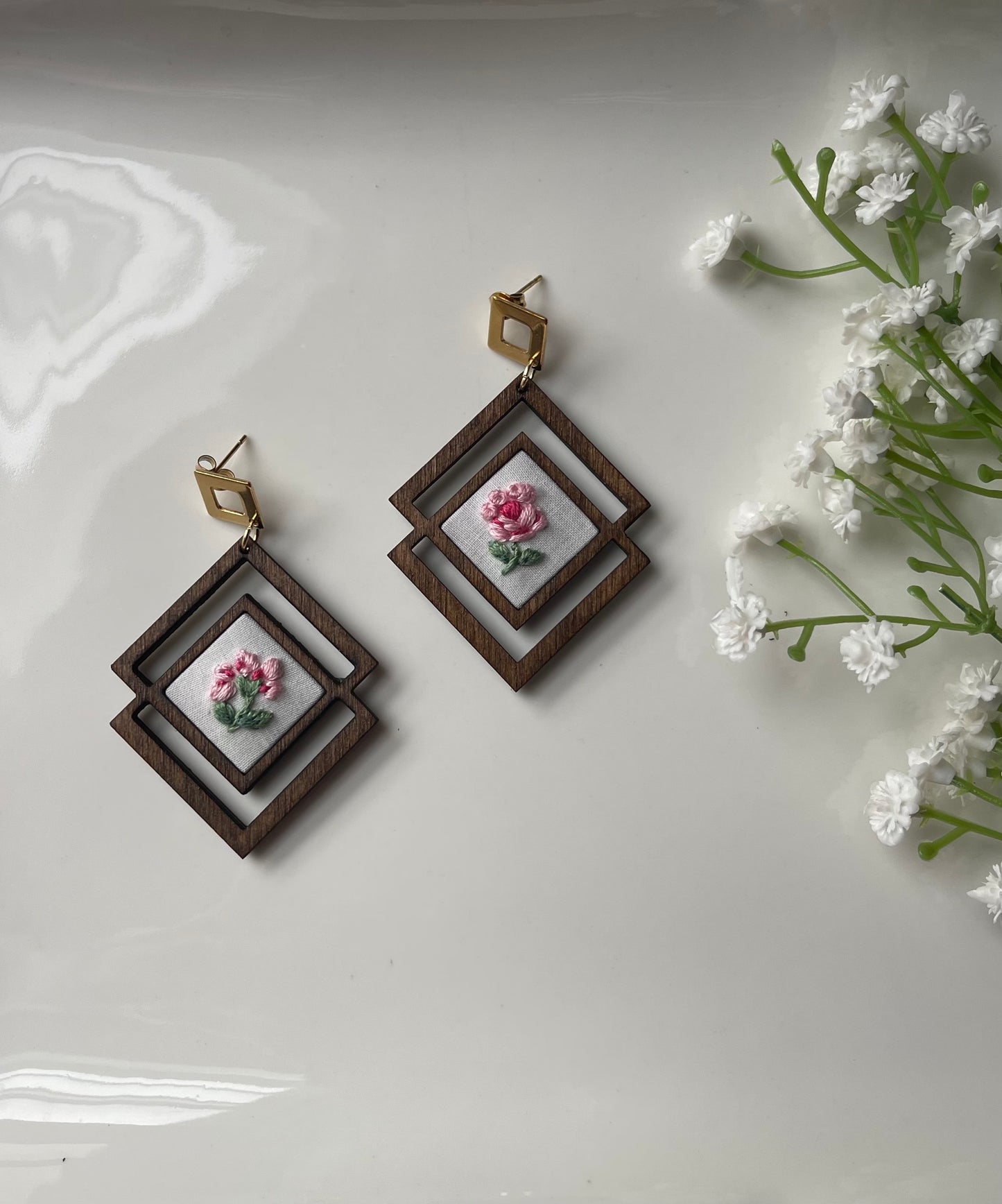 The Blanca | Petite Pink Flower Dangles