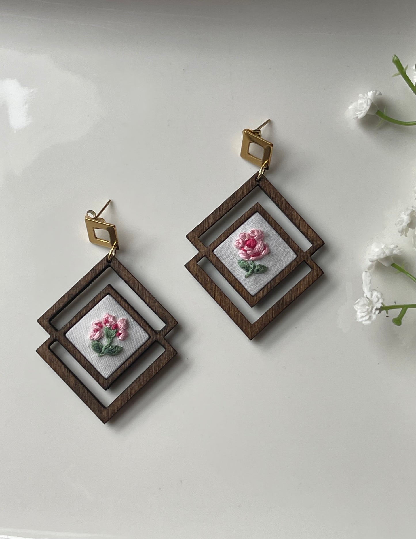 The Blanca | Petite Pink Flower Dangles