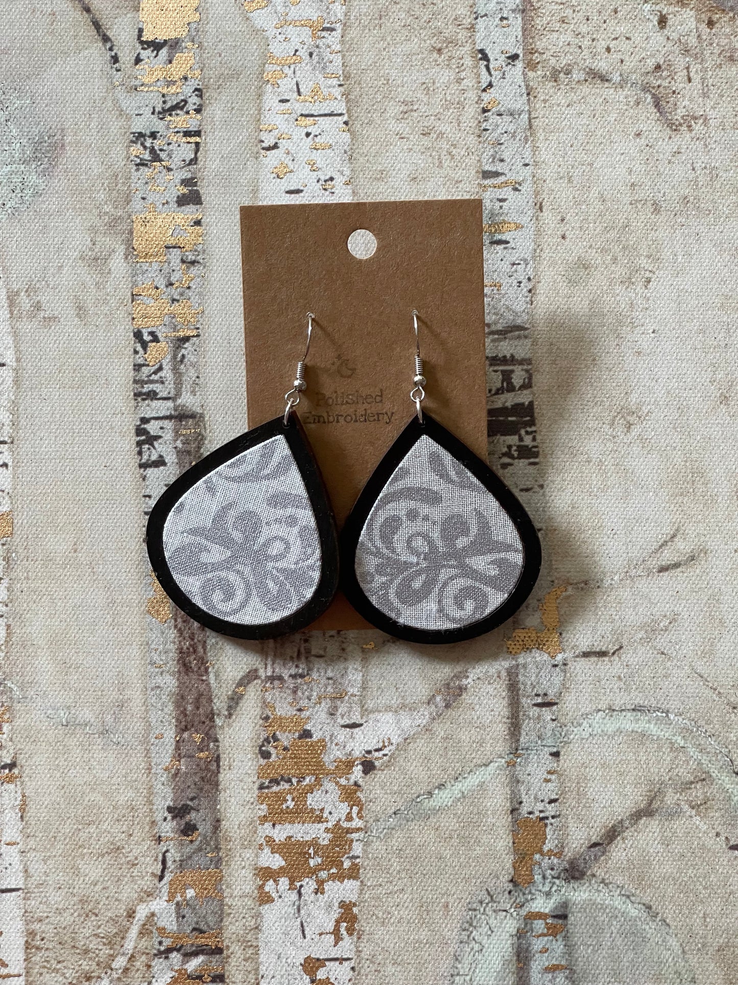 The Elsa | Winter Swirl Fabric Scrap Earrings