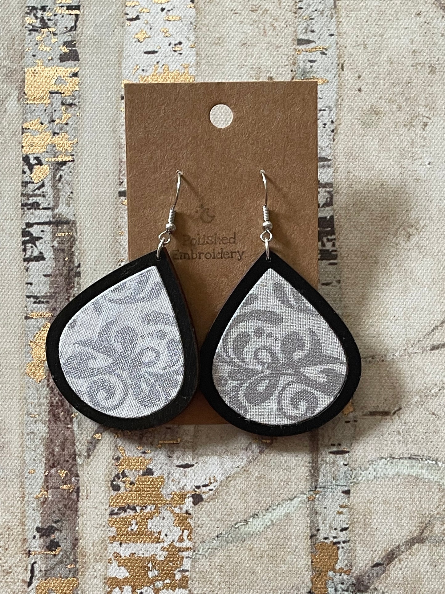 The Elsa | Winter Swirl Fabric Scrap Earrings