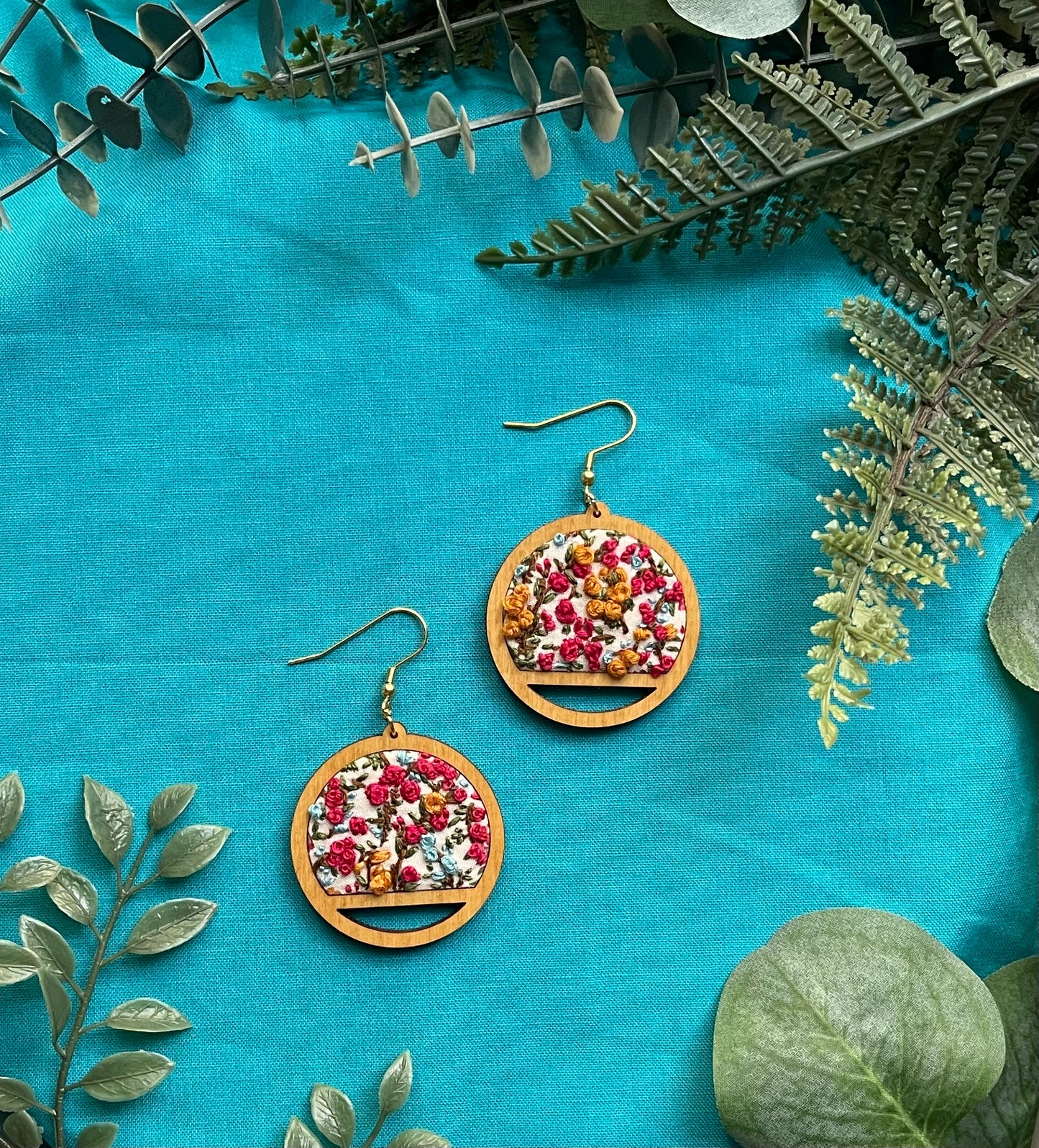 The Heidi | Petite Flowers Embroidered Dangles