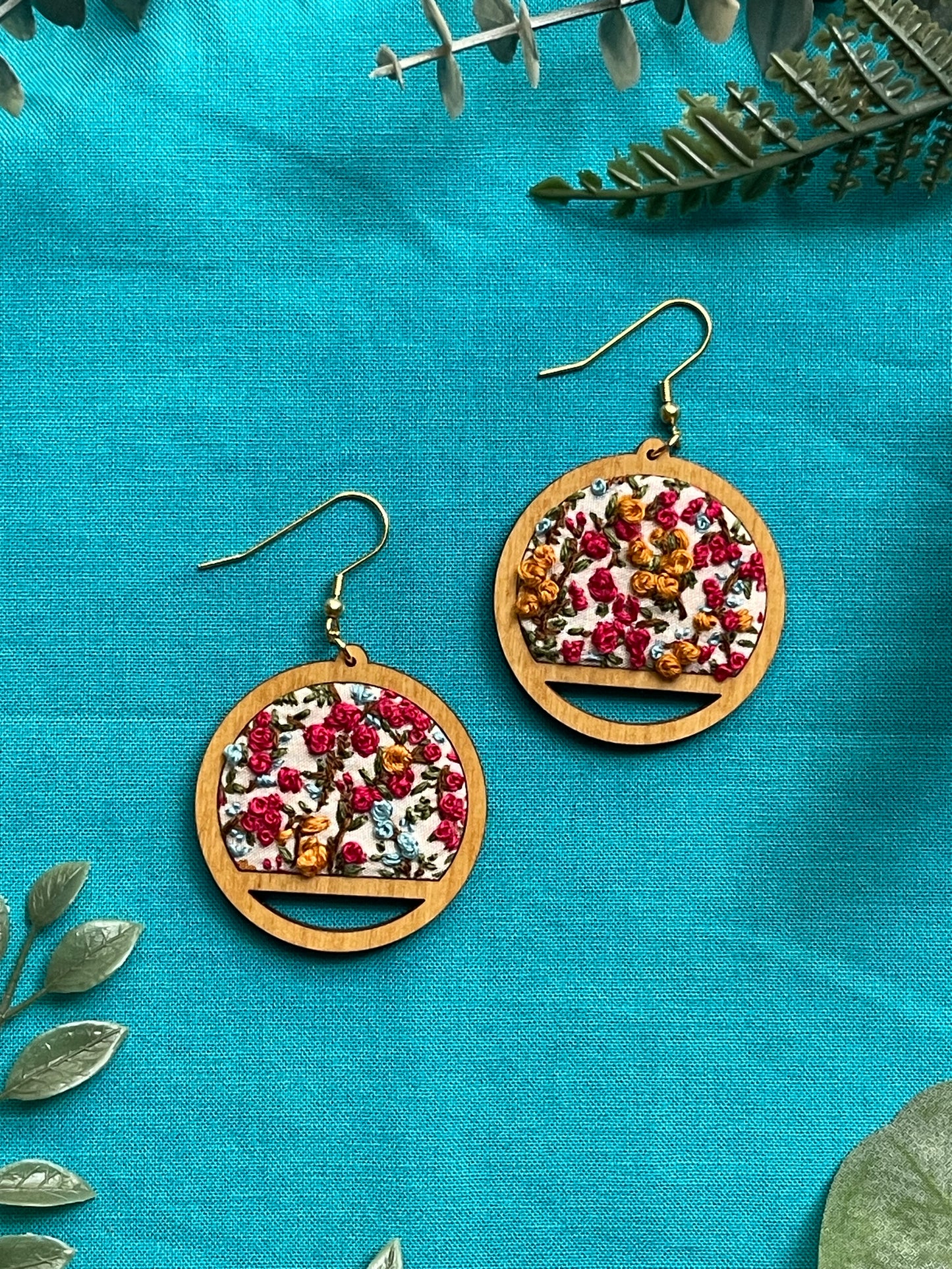 The Heidi | Petite Flowers Embroidered Dangles