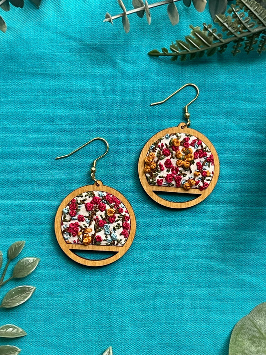 The Heidi | Petite Flowers Embroidered Dangles