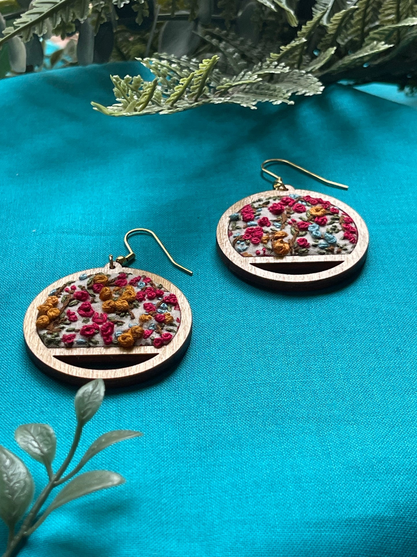 The Heidi | Petite Flowers Embroidered Dangles